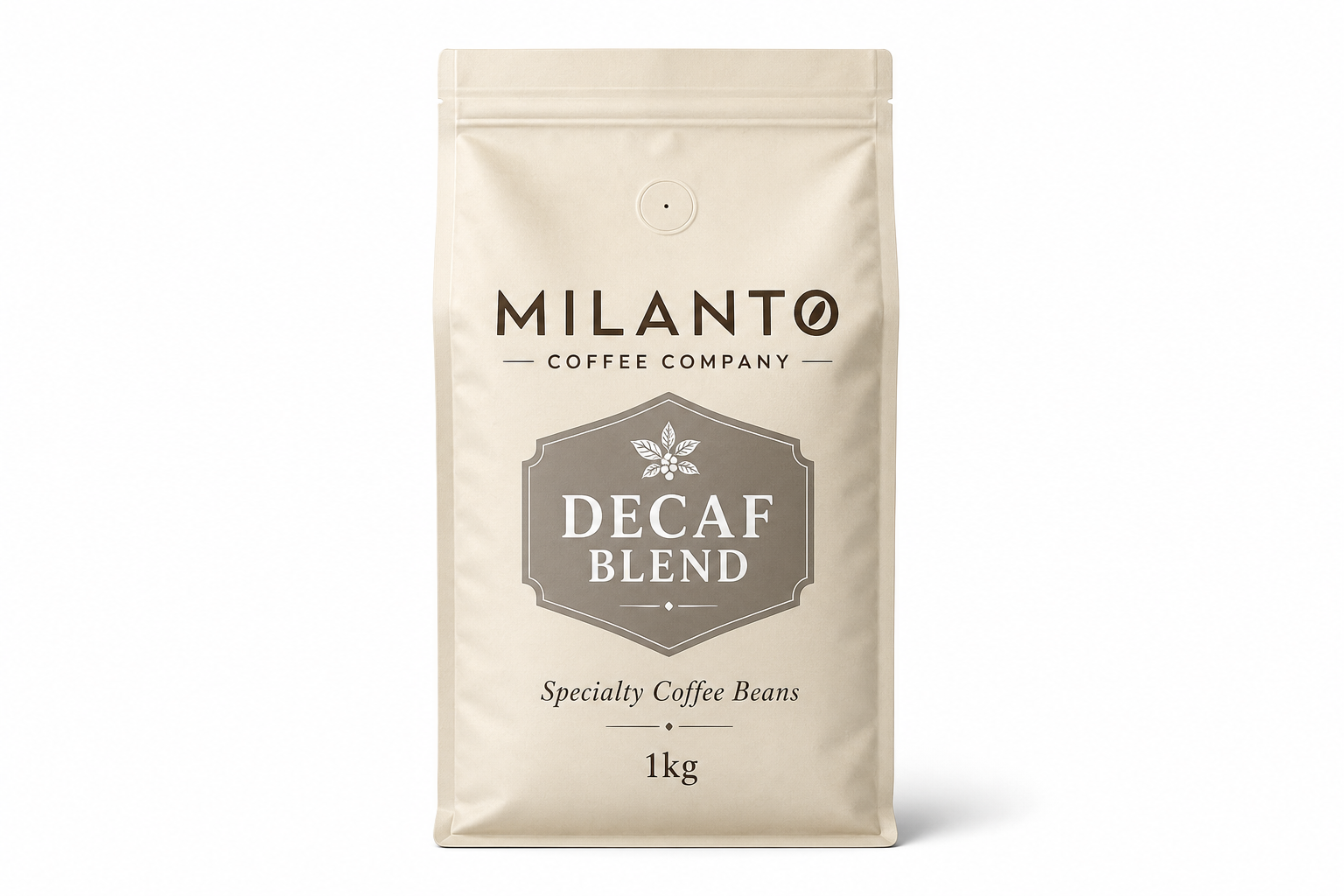 Milanto Decaf Blend coffee bag